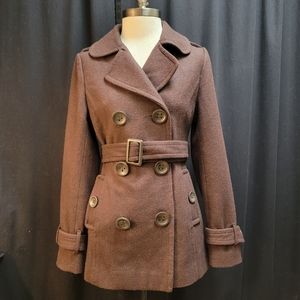 Brown peacoat